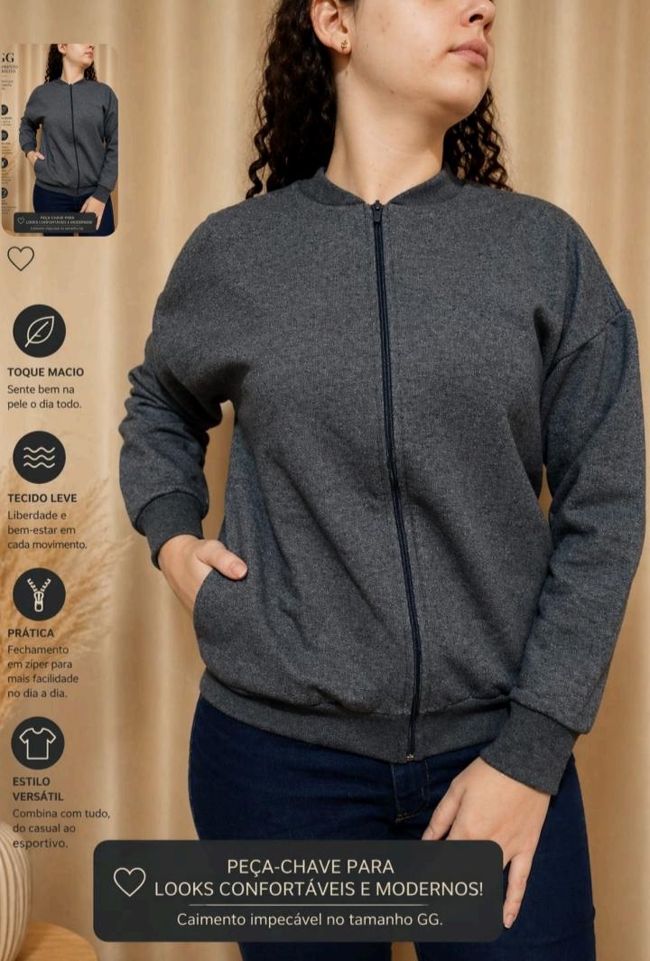Blusa Moletom Flanelada Básica | Dona Mon