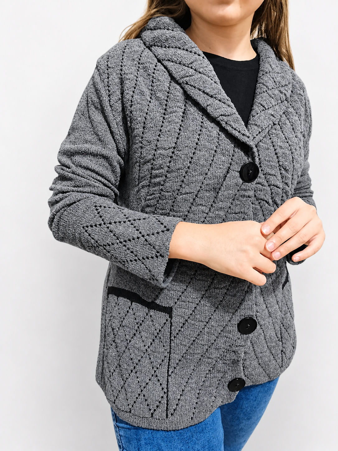 Cardigan Tricot Mousse com Botões | Dona Mon