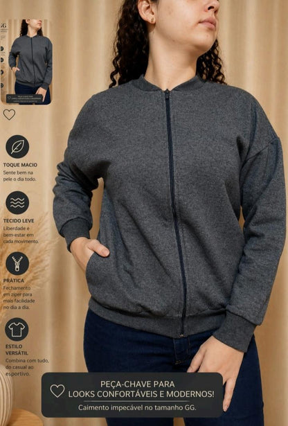 Blusa Moletom Flanelada Básica | Dona Mon