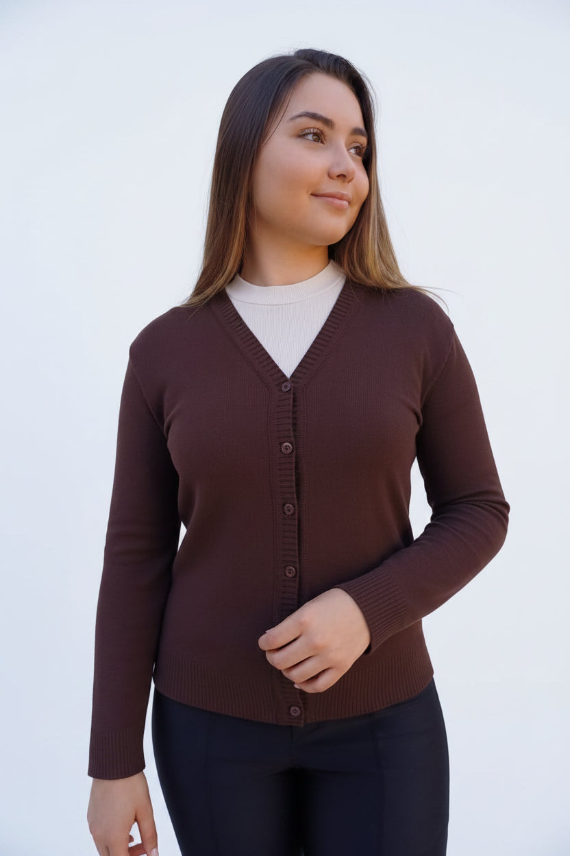 Cardigan Tricô Alongado Básico | Dona Mon