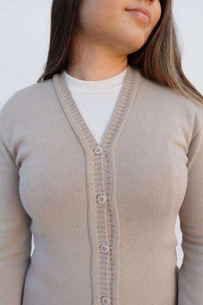 Cardigan Tricô Alongado Básico | Dona Mon