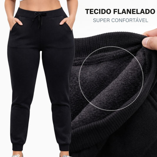 Calça Moletom Feminina Flanelada | Dona Mon