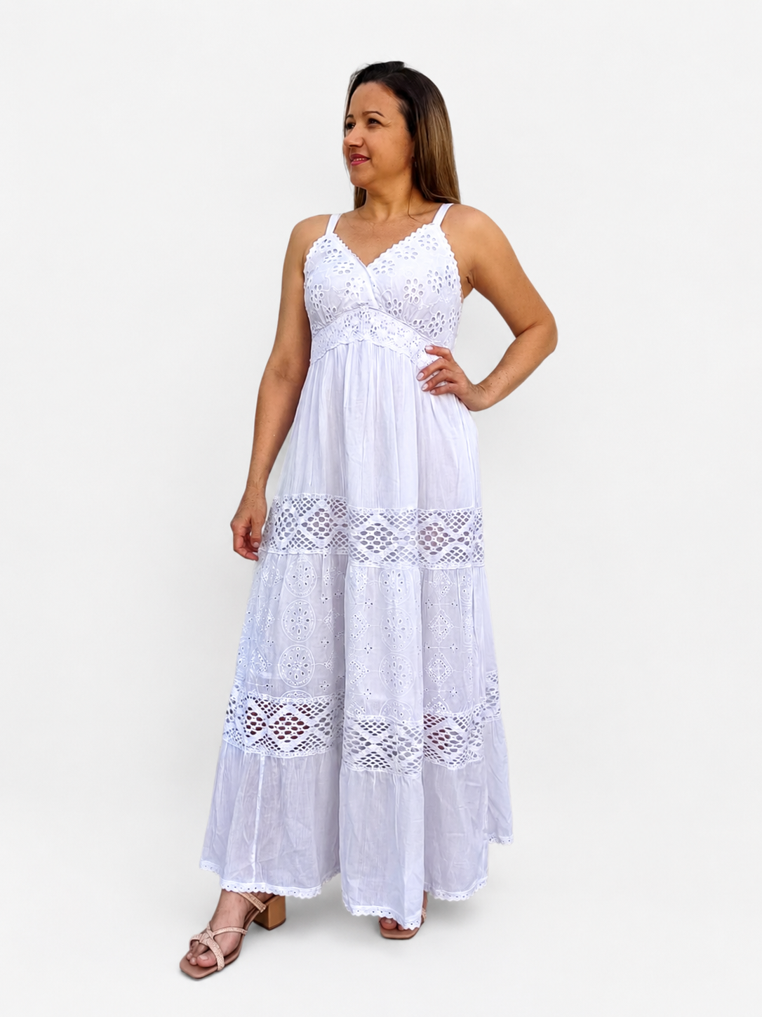 Vestido Longo de Lese Algodão | Dona Mon