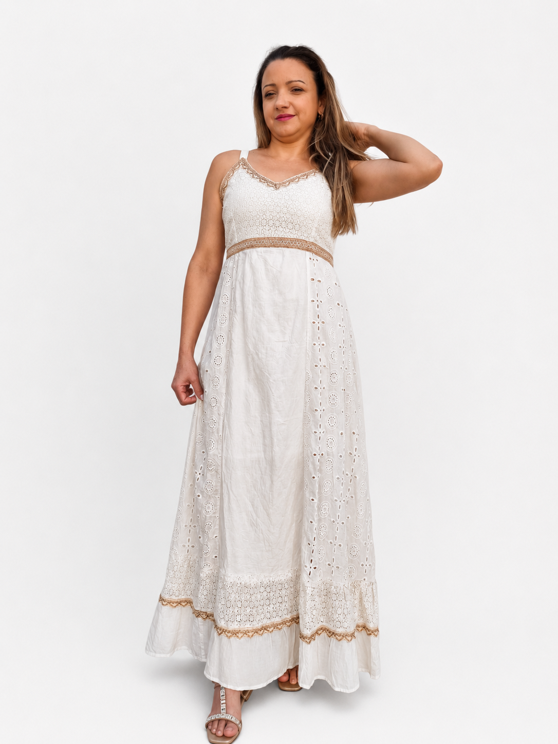Vestido Longo de Lese Algodão | Dona Mon