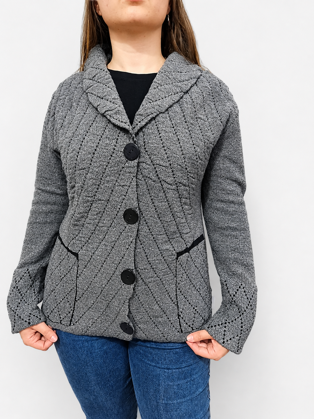 Cardigan Tricot Mousse com Botões | Dona Mon