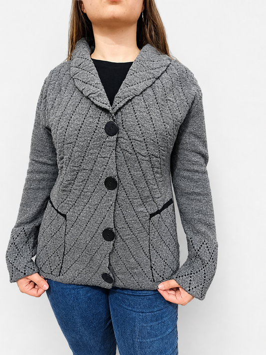 Cardigan Tricot Mousse com Botões | Dona Mon