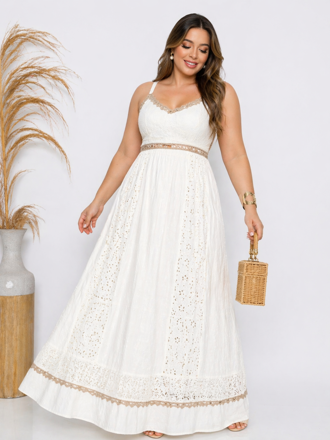 Vestido Longo de Lese Algodão | Dona Mon