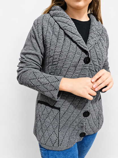 Cardigan Tricot Mousse com Botões | Dona Mon