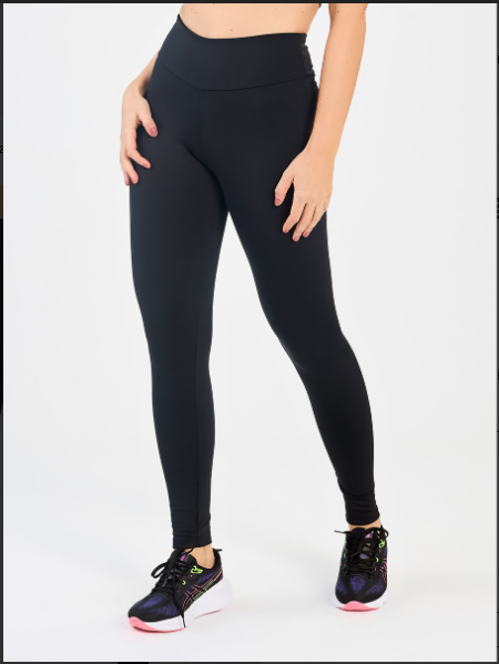 Calça Legging Flanelada Cintura Alta Preta | Dona Mon