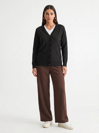 Cardigan Tricot Alongado Básico | Dona Mon